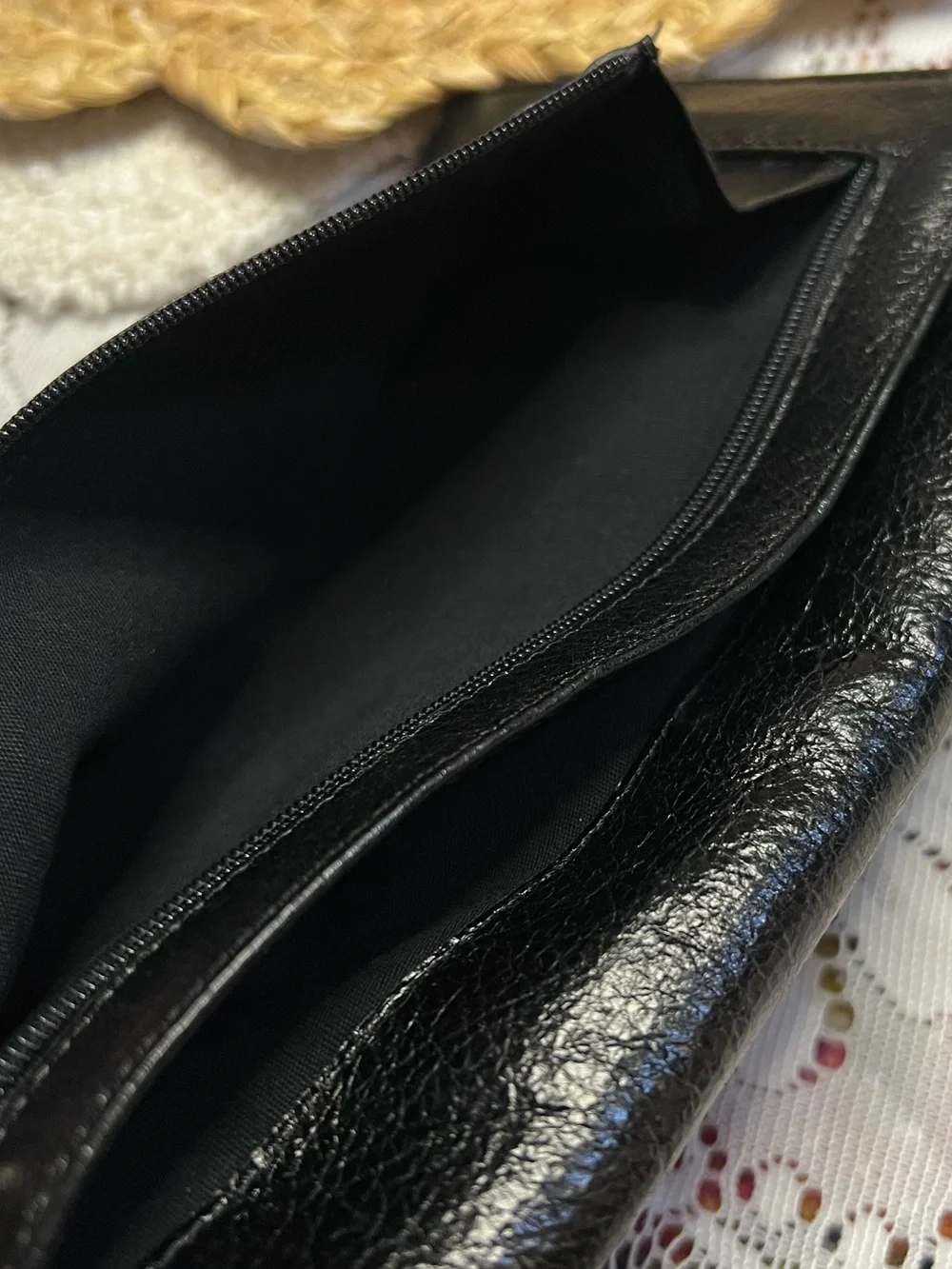 Nordstrom Classic Black Soft Leather Women's Clutch Wallet 3 Snap Compartments